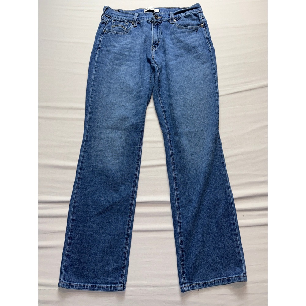 Levis 505 Straight Leg Jeans‎ Womens 10M W30 L32 Medium Wash Blue Denim Stretch